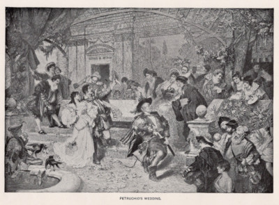 SHAKESPEARE COMEDY   Wedding Feast Lively Lavish Jovial 1894 Antique Engraving