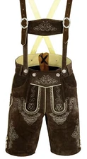 Authentic Bavarian Lederhosen Oktoberfest Costume Suede German Outfit
