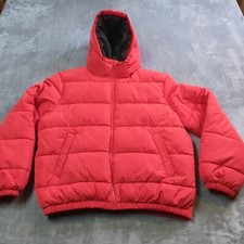 Divided By H&m Womens Sz Xl Hooded Quilted Puffer Jacket Coat Red Nwot