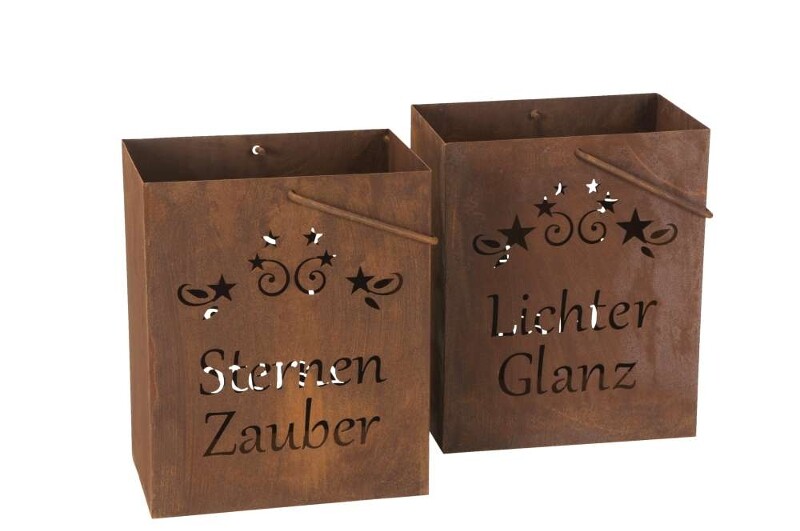 Edelrost Windlicht Lichter Glanz Metall Braun Christmas Weihnachten Landhaus