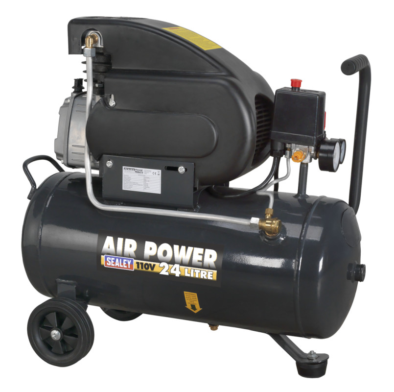 Sealey SAC2420E110V Compressor 24L Direct Drive 2hp 110V