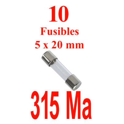 10 Fusibles En Verre 5x20mm - 5A, 240V, Générique, Neufs