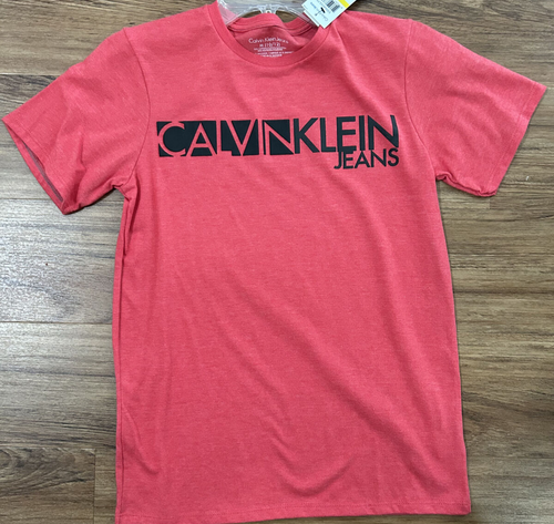 Calvin Klein Jeans Jungen rotes Shirt Größe M (10/12) grafisches T-Shirt schwarz geschriebenes Logo - Bild 5 von 5