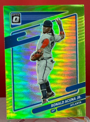 2021 Donruss Optic Lime Green Prizm Ronald Acuna Jr. #189 Atlanta