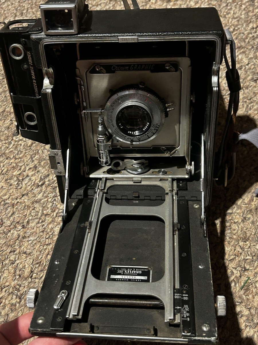 Vintage Graflex Crown Graphic Range Finder Press Camera W Ektar