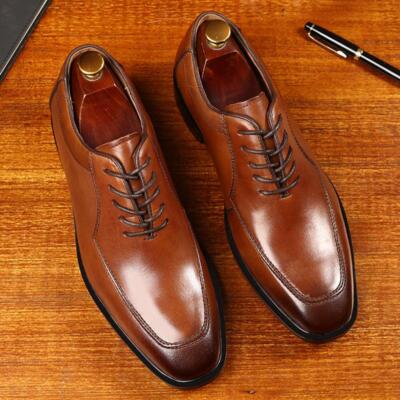 Mens Pinted Toe Lace Up Brogue Office Oxford Fromal Business Wedding Brogue Pump
