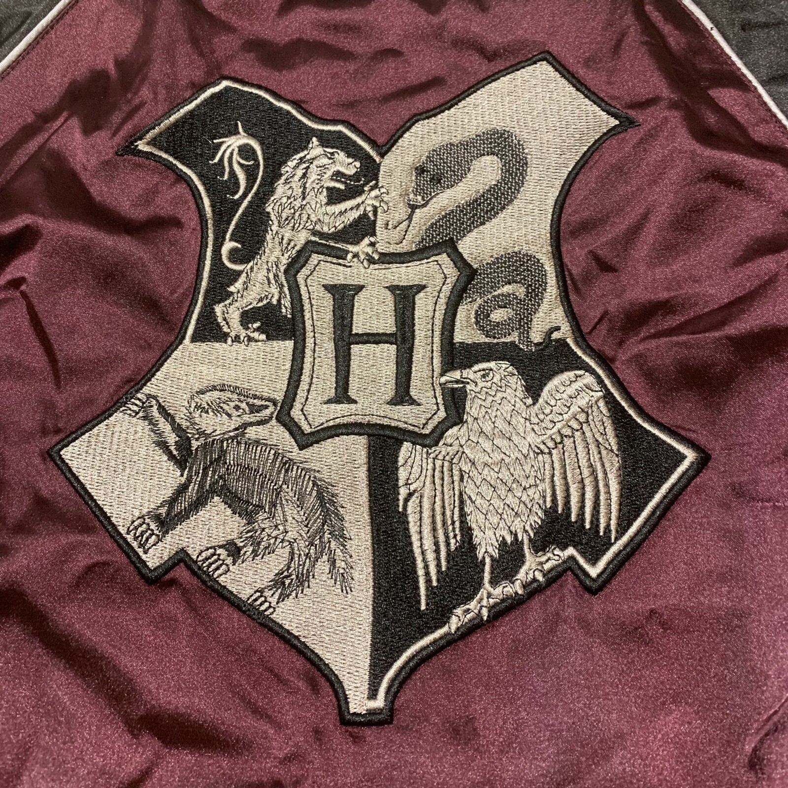 Harry Potter Hogwarts Satin Jacket Full Zip Movie Pro… Gem