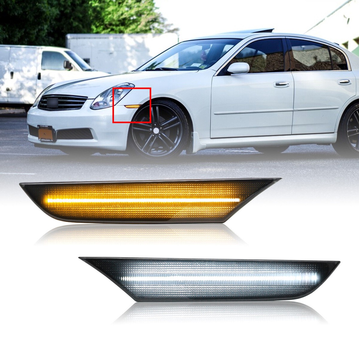 For INFINITI G35 Sedan Base X Skyline V35 Sedan 03-06 LED Side