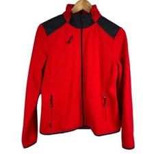 Lauren Active Ralph Lauren Bright Red Full Zip Fleece Black Details Size Medium