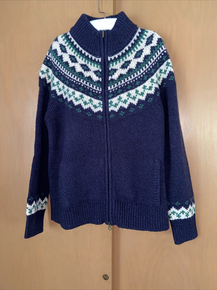 L.L.Bean Fair Isle 100% Lambswool 70s Retro Trending Granny Core  