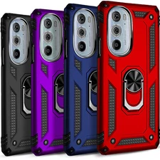 For Motorola Edge Plus 2022/ 5G UW Case Phone Cover Kickstand + Tempered Glass