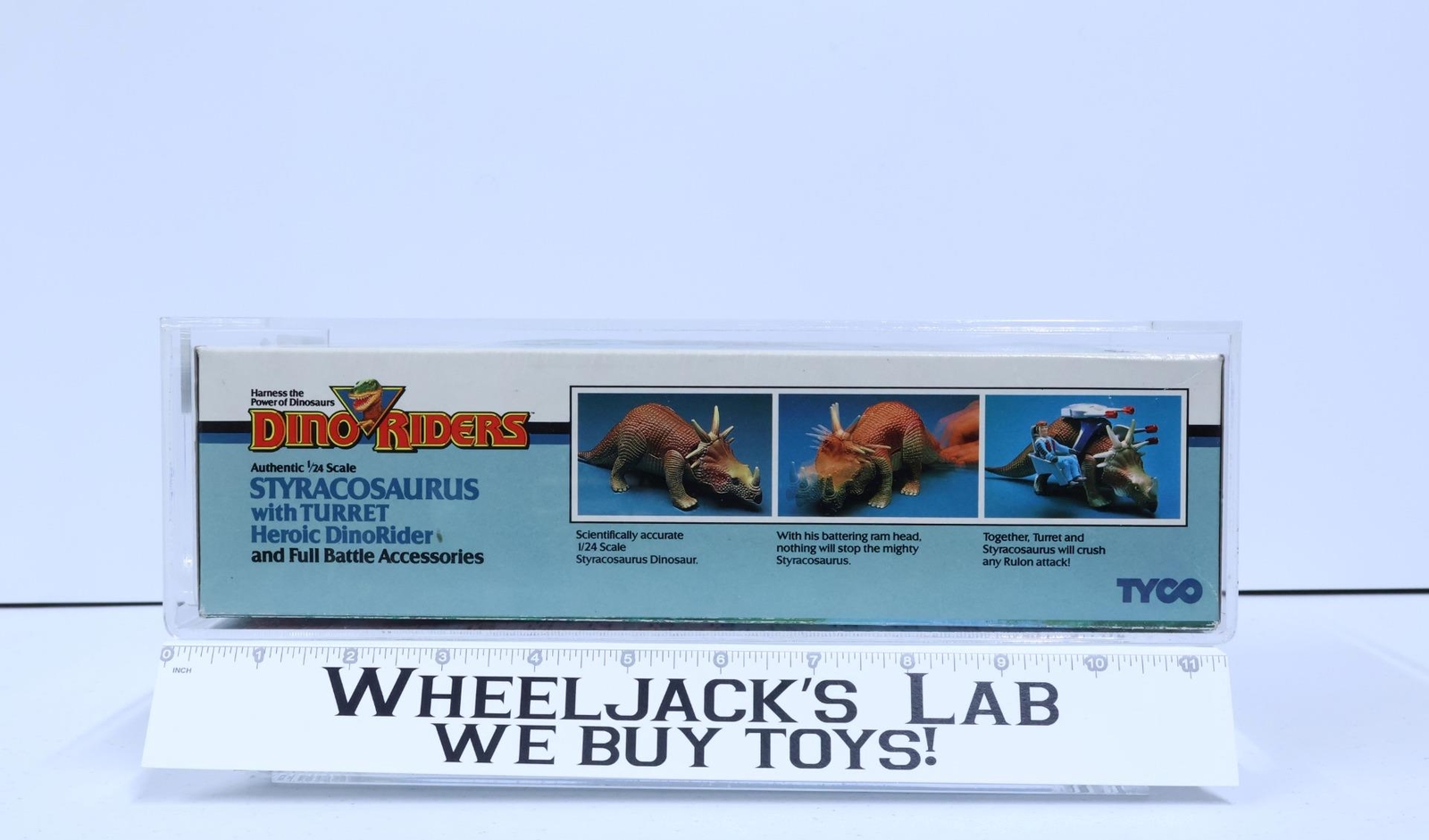 Styracosaurus Dino Riders Styracosaurus CAS GRADED 85 Dino Riders 1988 Tyco Action Figure NEW ...