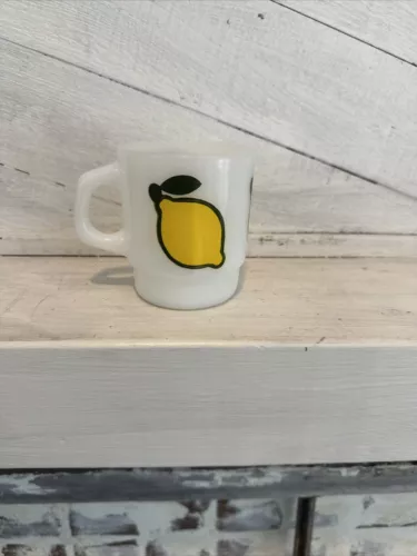 Vintage Fire King Anchor Hocking Super Fruits Lemon Stacking Mug