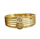 Tree Of Life Gold Plated Cuff Bracket Thick From Athens Bangle Jewlery Nwt