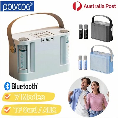 POLVCDG YS-219 Wireless Karaoke Machine Bluetooth Portable Dual Microphone Home