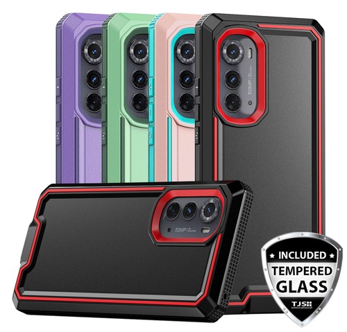 For Motorola Edge (2022) 5G Phone Case Shockproof Impact Cover +Tempered Glass - Afbeelding 1 van 13