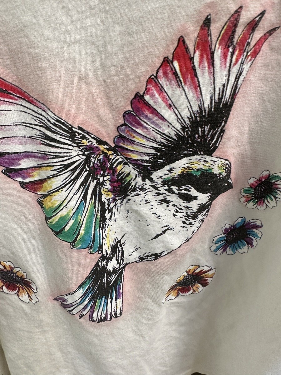STELLA MCCARTNEY LONG SLEEVE BIRD AND FLORAL T SHIRT SZ 14