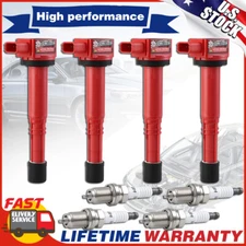 4X spark plugs and ignition coil packs For 03-11 Honda Civic Element CR-V UF311