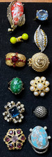 Lot (12) VTG Costume Cocktail Cluster Glamour...