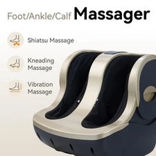 Shiatsu Foot and Calf Massager Machine Kneading Rolling Vibration Leg Massager
