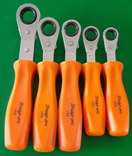 Snap-On Tools USA RBYC SAE Orange Hard Handle Offset Ratcheting Box Wrench Set