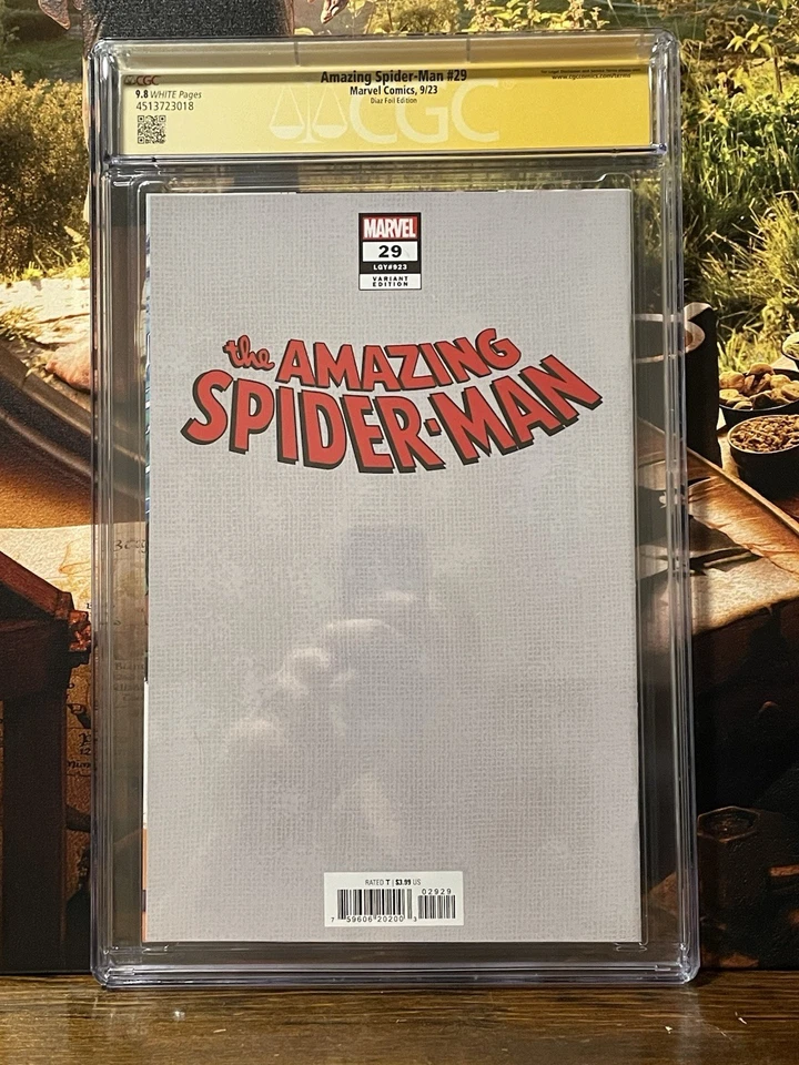 Amazing Spider-Man #29 9,8 Firmado Ariel Díaz Venomizado Gato Negro Lámina Foto 3 de 3