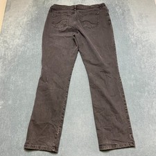 Lee Relaxed Fit Straight Leg Jeans Womens 16 Black Denim Dark Wash Mid Rise