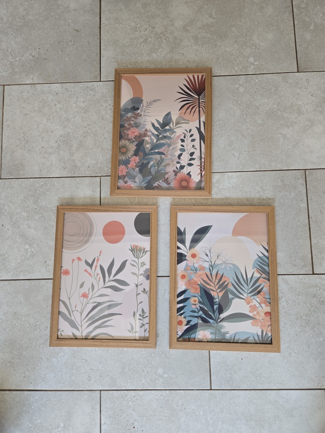 LYPHNX Boho Burnt Orange Botanical Floral Canvas Wall Art Abstract Terracotta...