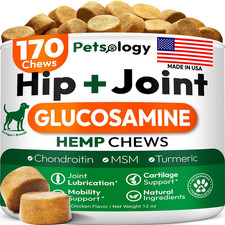 Hemp Hip and Joint Supplement for Dogs - Glucosamine for Dogs - 170 Mobility Sup
