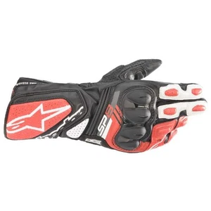 Alpinestars SP-8 V3 Leather Gloves Black White Red Motorcycle Motorbike Gloves