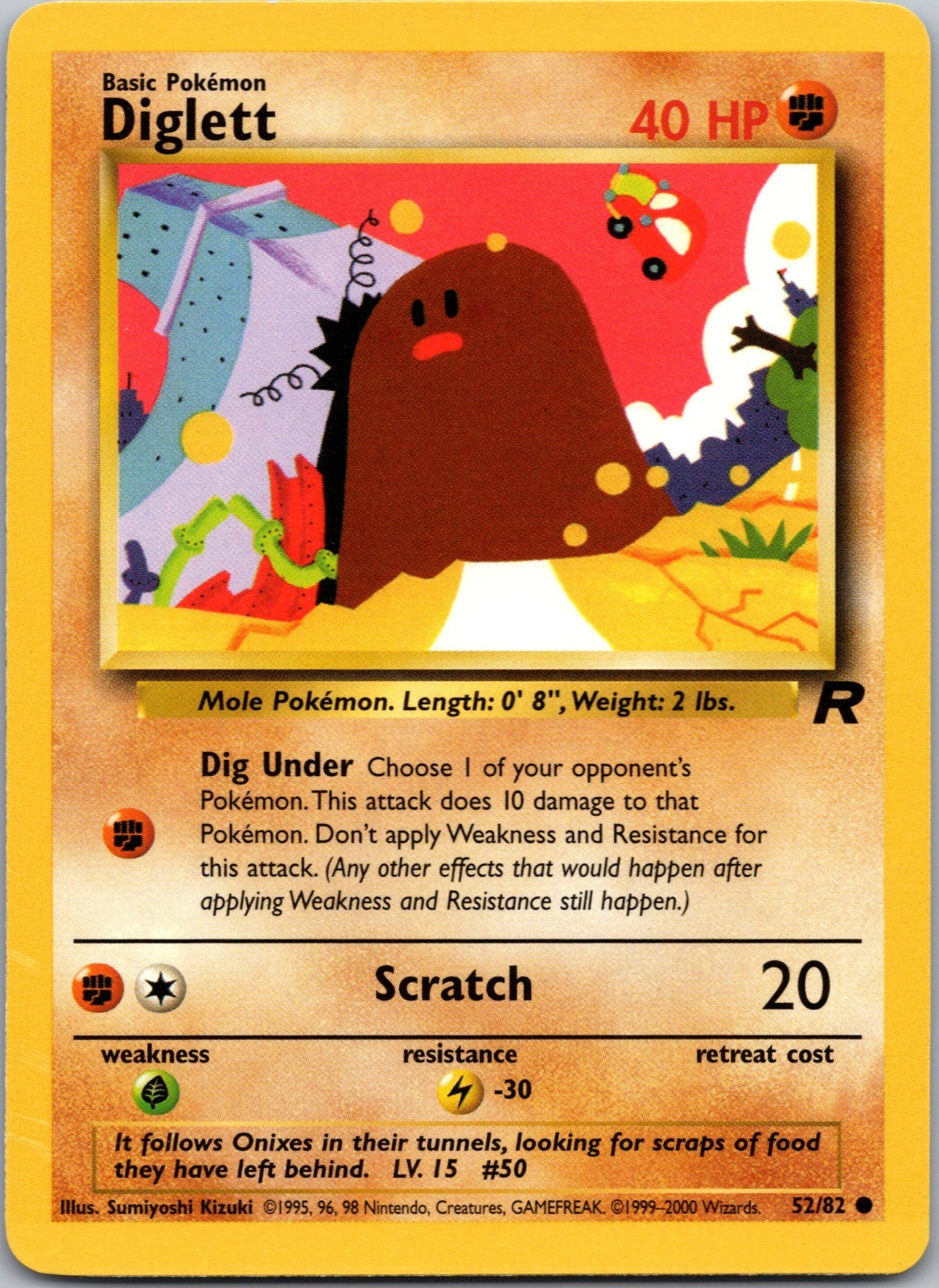 Diglett 52/82 Team Rocket Unlimited NM