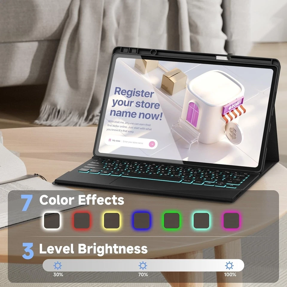 Funda Teclado Táctil para Lenovo Idea Tab Pro 12.7" 2025, Teclado BT (LEER DESCRIPCIÓN) Foto 4 de 4