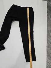 Eileen Fisher Pants Womens M Black Pull On Ankle Zip Stretch Ponte Knit Leggings