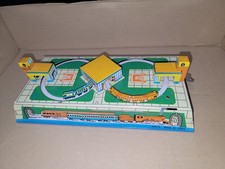 Vintage Tin Plate Train Station Wind Up Toy Collectable Train Track