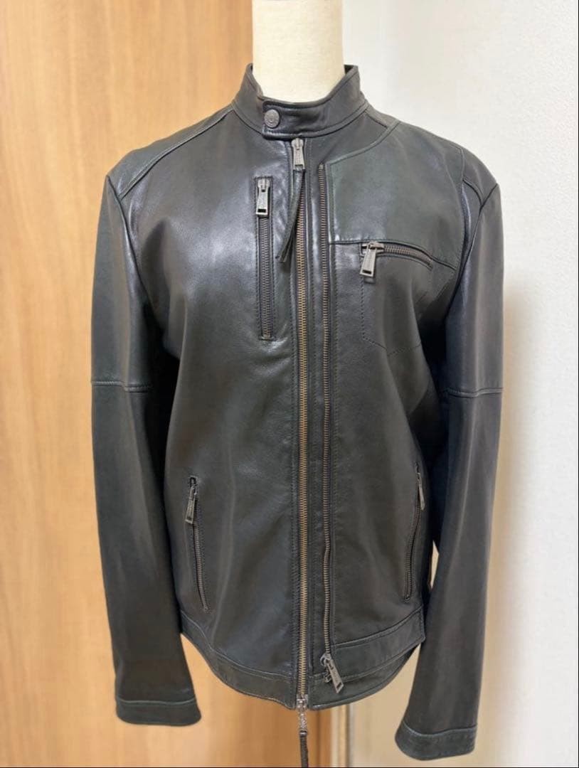Dsquared2 Leather Jacket Genuine Sheepskin Lamb Leather Size 46 From Japan