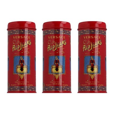 3x Versace Red Jeans EDT 75ml