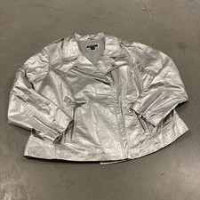 Vintage Y2K roamans metallic faux leather jacket