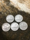 1939, 1940, 1951D, 1954D, 1955D  Jefferson Nickels.   Actual Coins — photo 2