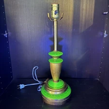 Uranium Glass Lamp Art Deco Style Vintage Custom Build