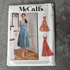 McCalls M8215 Womens Tank Dress Sewing Pattern Size KK 26W-32W Fit Flare Flowy