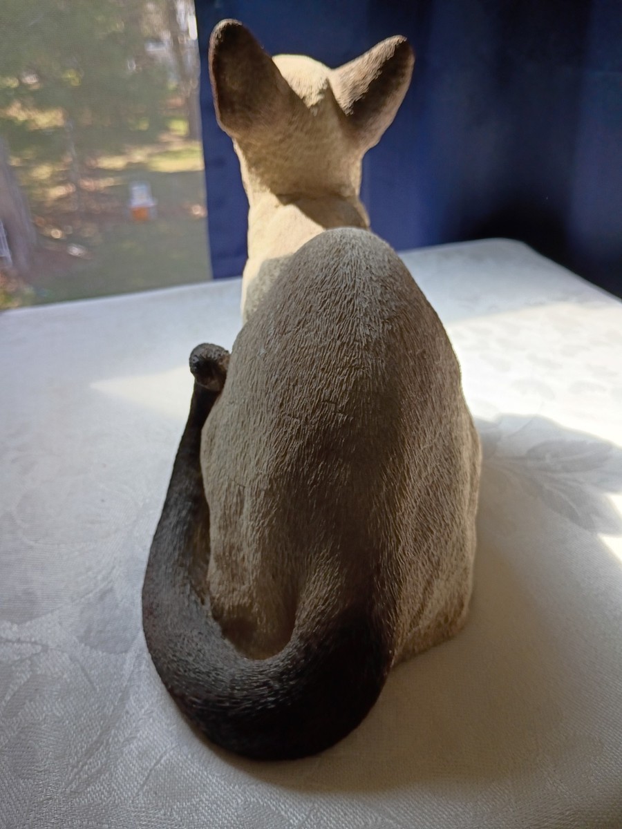 VTG 1980s Animal Classics United Design 2 Siamese Cat Statues