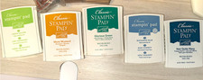 Stampin Up Classic Ink Pads Lot 5 Retired Colors Green Galore Buckaroo Blue