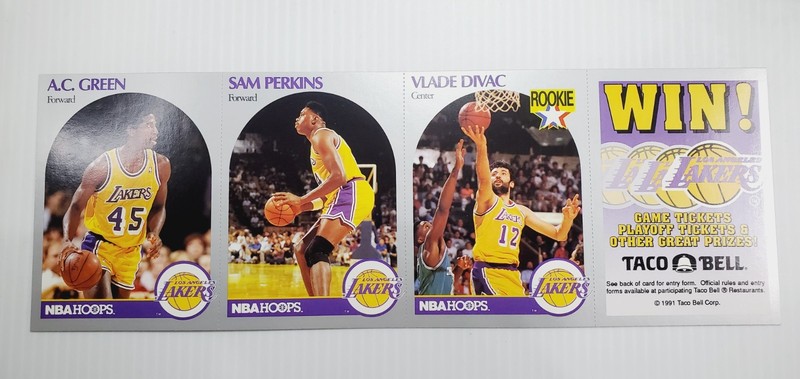 Los Angeles Lakers 1990-91 NBA Hoops Taco Bell 3 Card Promotion Set  Vlade Divac