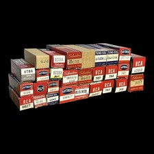 28 Vintage Vacuum Tubes Mixed Brands Boxed Untested Radio TV Parts Lot