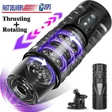 Male Masturbaters Automatic HandsFree Rotating Cup Thrusting Stroker Lubricants