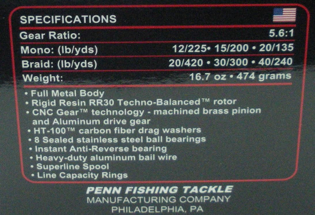 Penn 1366182 CLA5000 Clash 9BB Spinning Reel 135/20