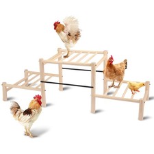Chicken Perch Natural Beech Wood Roosting Ladder For Poultry Coop Accessories