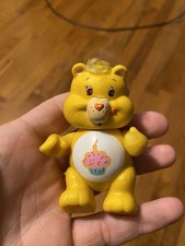 Vintage Care Bears Birthday Bear yellow cupcake figurine poseable figure