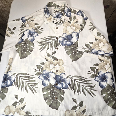 Caribbean Mens 2XB Hawaiian Tropical Button Up Shirt Coastal Beach Short Sleeve