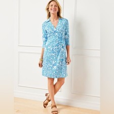 TALBOTS EFFORTLESS JERSEY FAUX WRAP DRESS - PLAYFUL PAISLEY